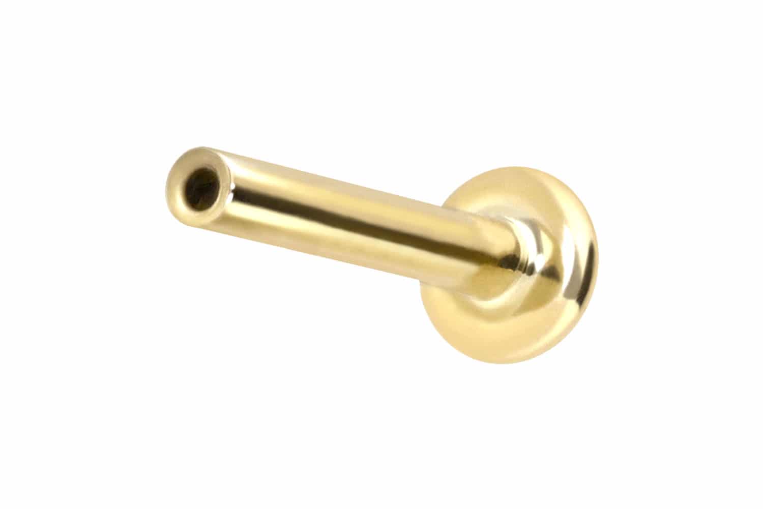 14 Karat Gold Labret mit Push Fit ohne Aufsatz