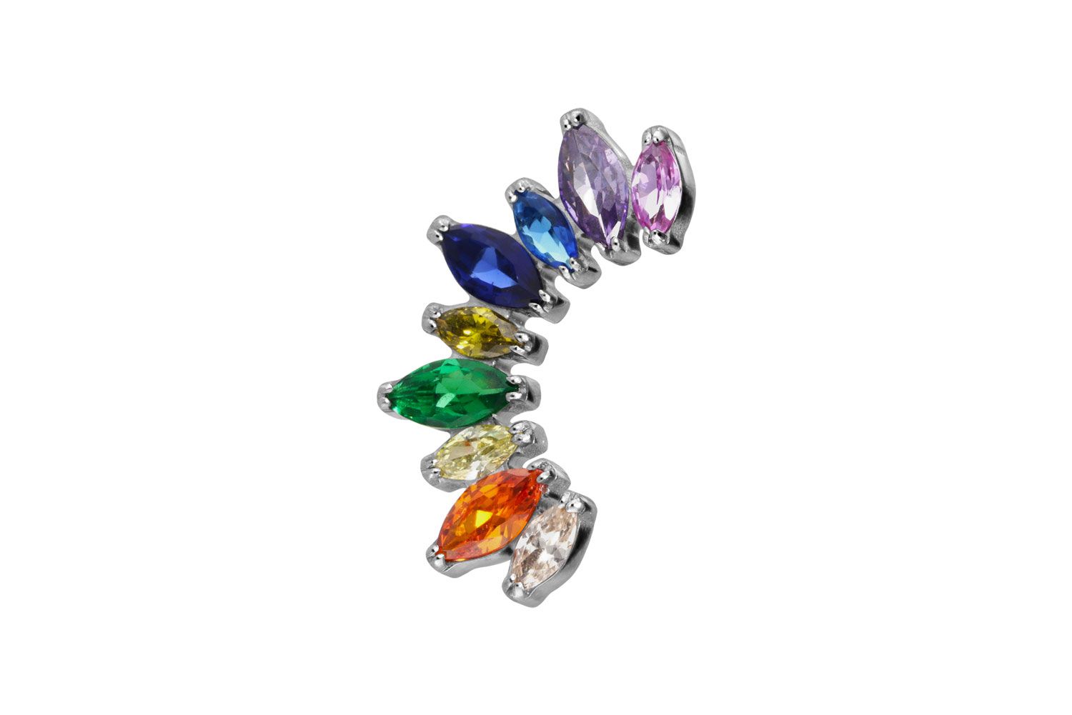 Titanium screw-in attachment with external thread MULTICOLORED CRYSTAL ARCH