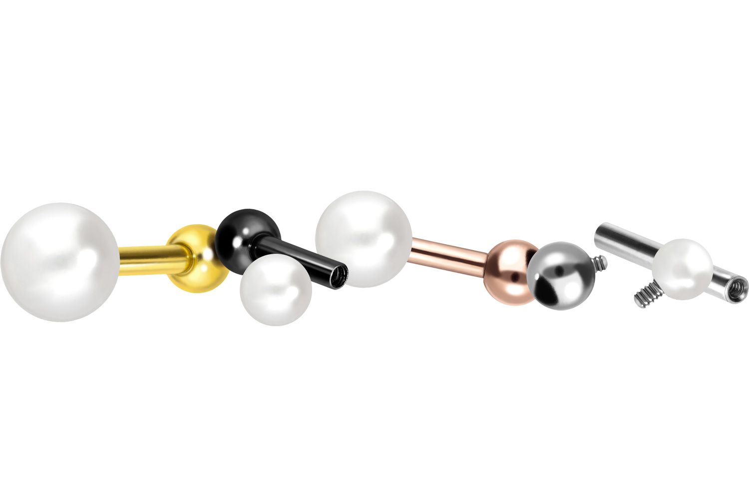 Titan Ohrpiercing mit Innengewinde SYNTHETISCHE PERLE