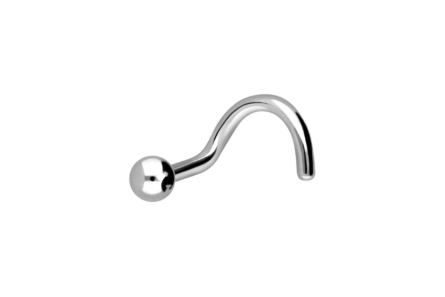 Titanium nose stud spiral BALL