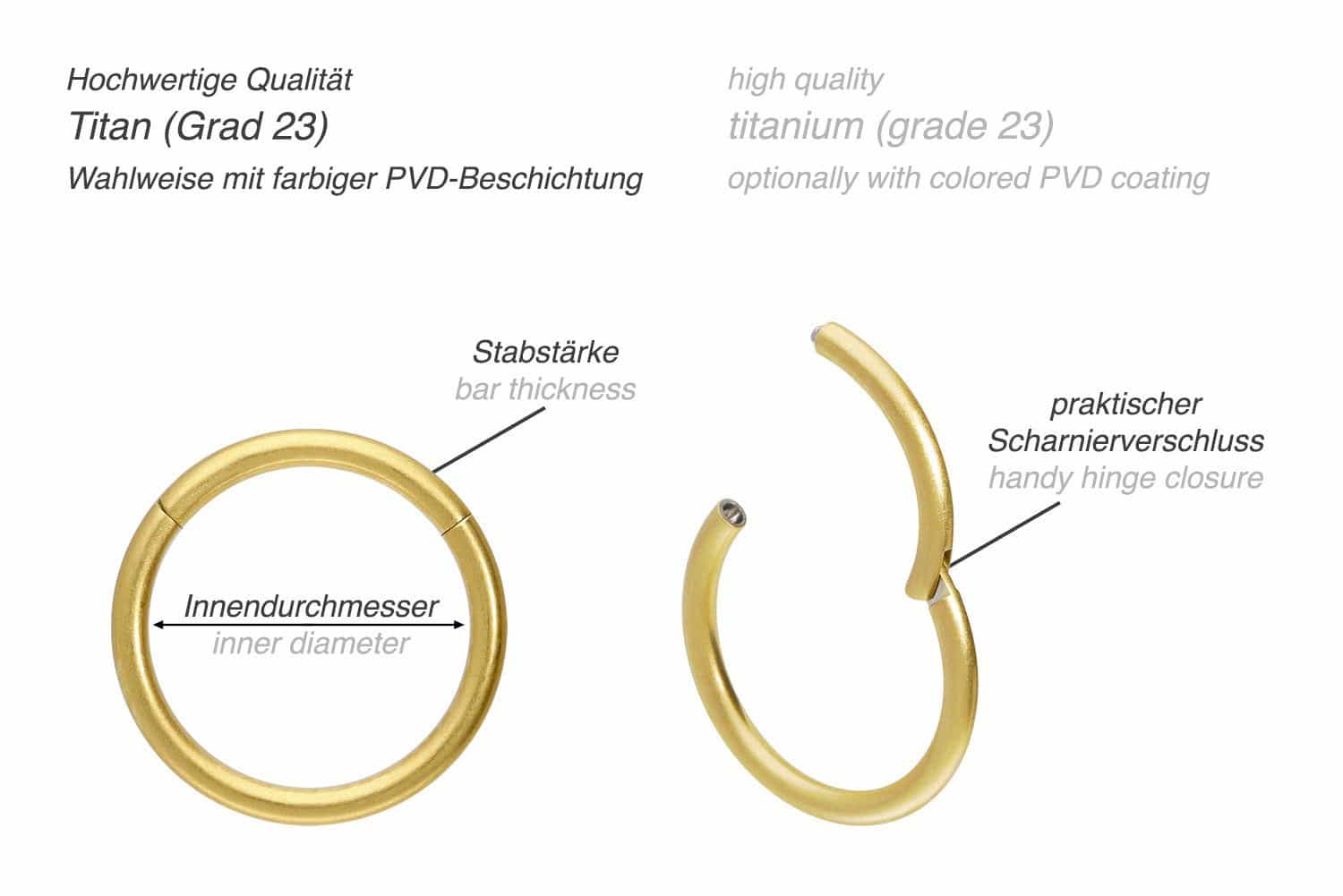 Titanium segment ring clicker MATT