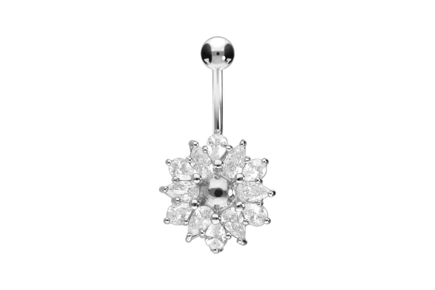 Surgical steel bananabell CRYSTAL FLOWER