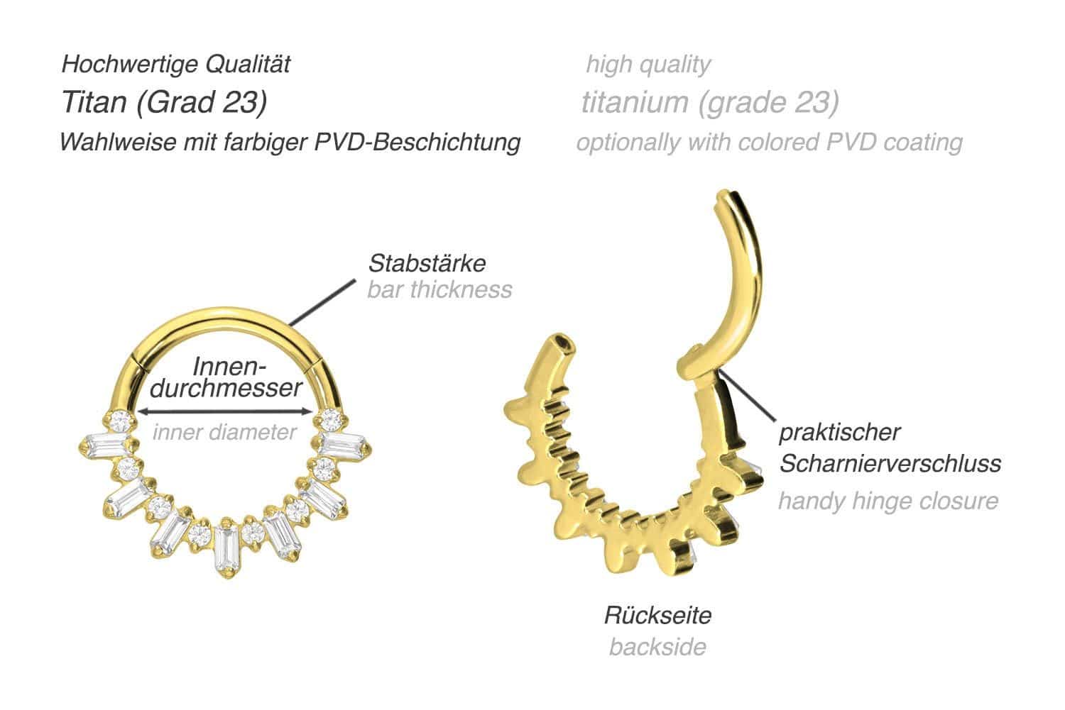 Titan Segmentring Clicker KRISTALLSONNENSTRAHLEN