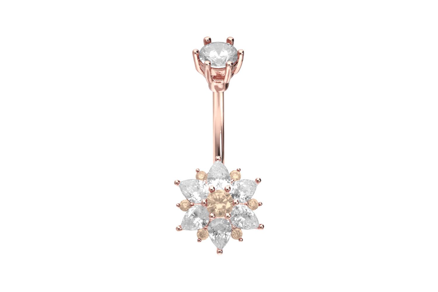 Surgical steel bananabell CRYSTAL FLOWER