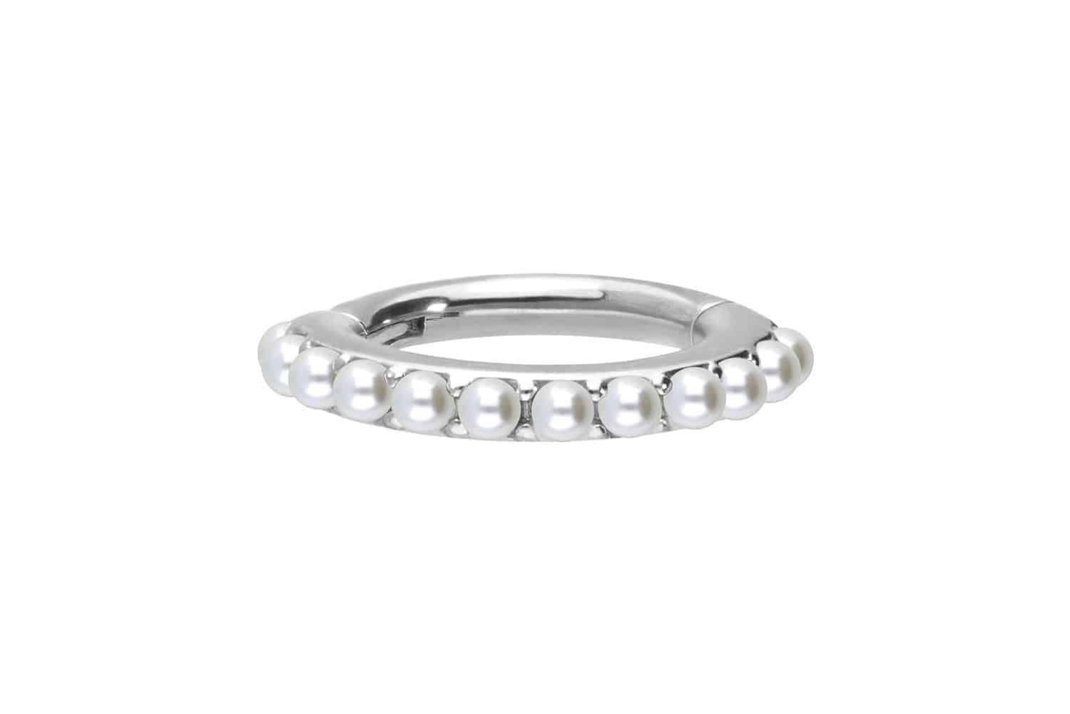 Surgical steel segment ring clicker SYNTHETIC PEARLS ++SALE++