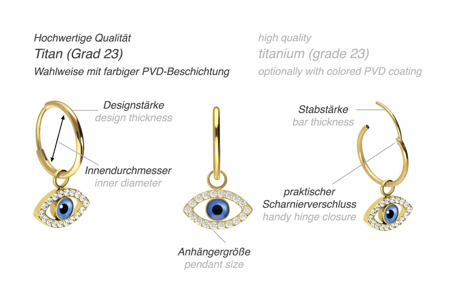 Titan Ohrclicker Creolen AUGE