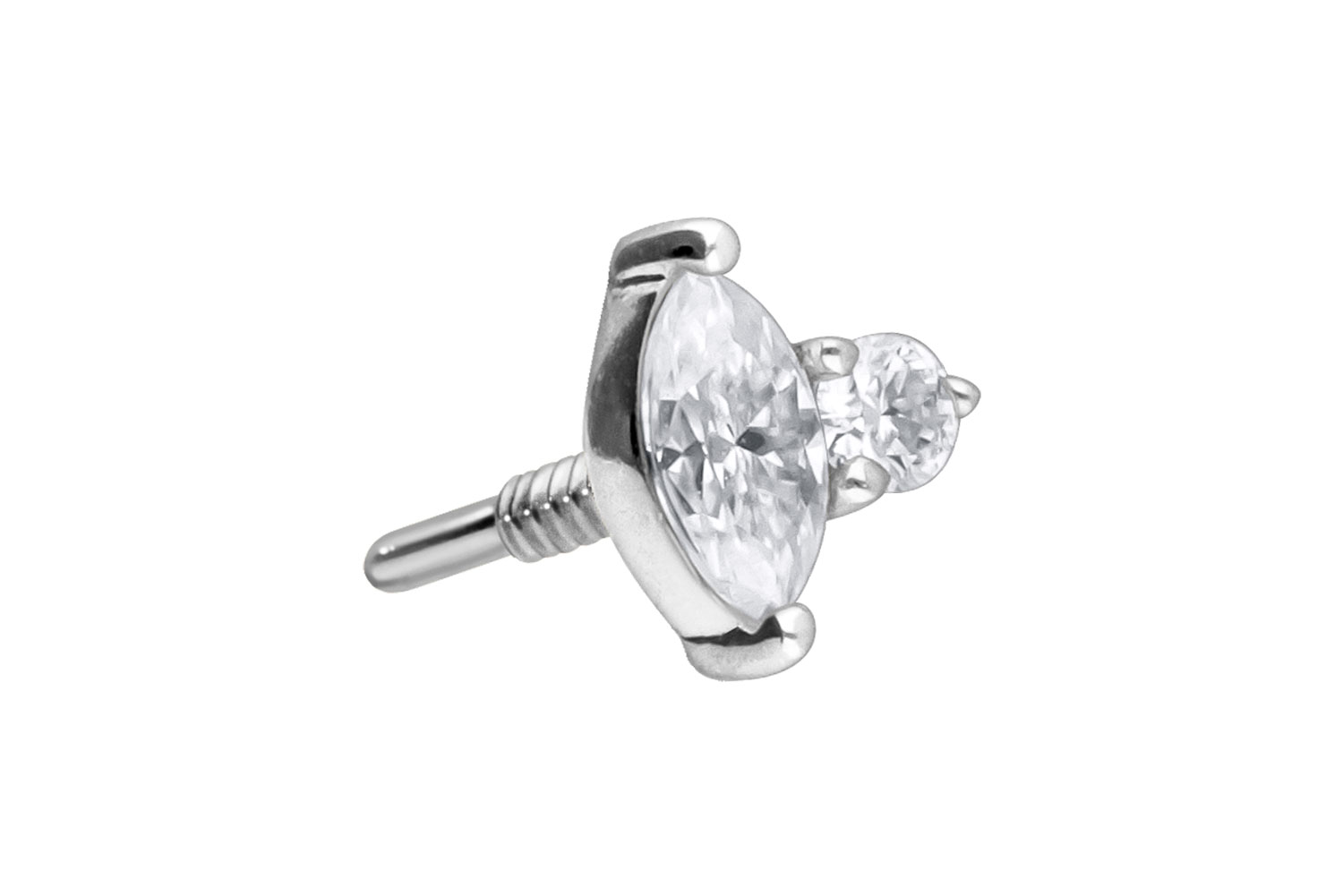 14 carat gold screw-in attachment with external thread MOISSANITE DESIGN