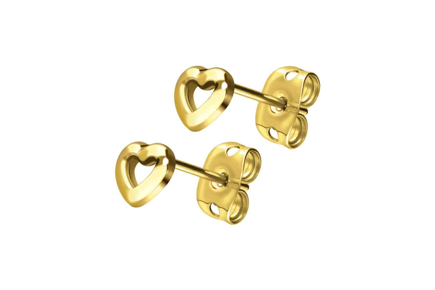 Titanium ear studs HEART