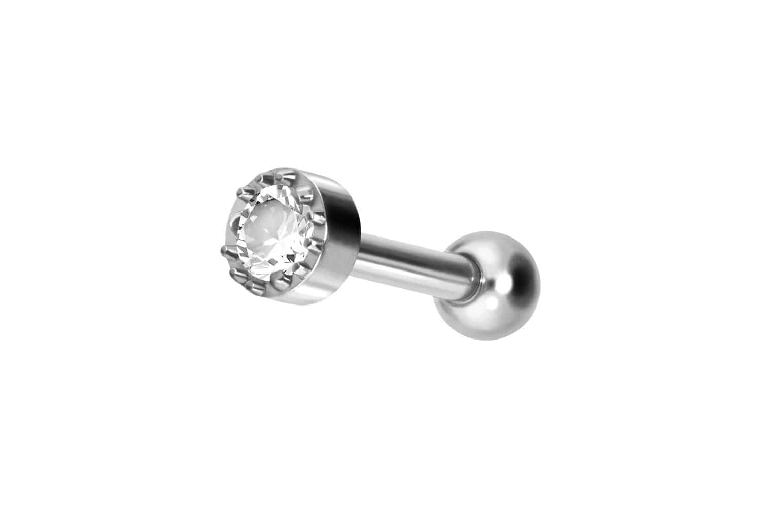 Titanium ear piercing SETTED CRYSTAL