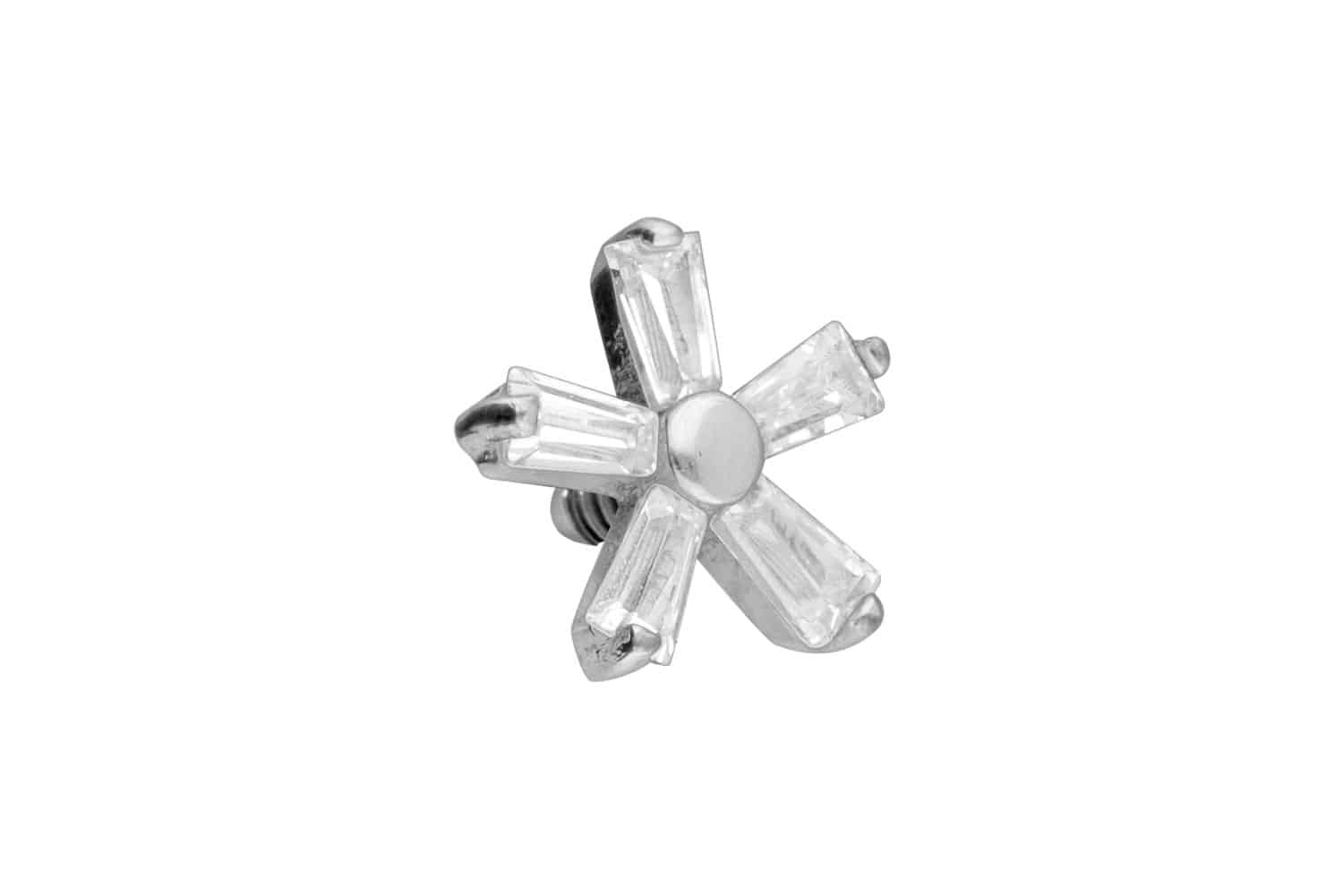 Titanium screw-in attachment with external thread CRYSTAL FLOWER