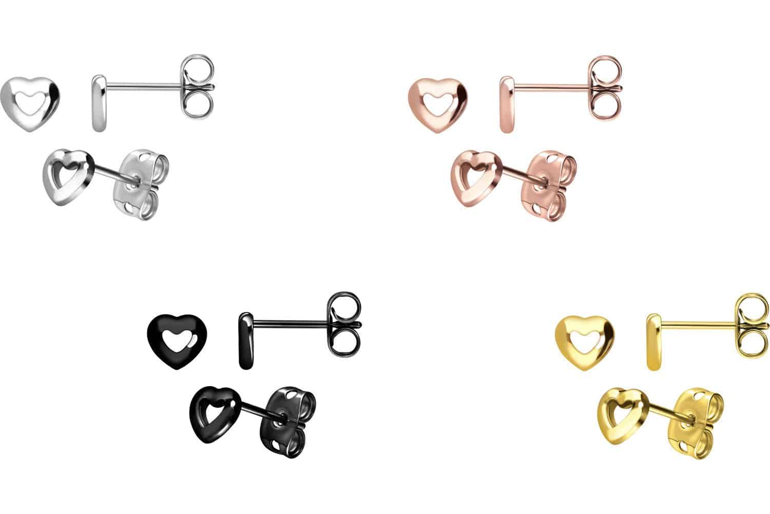 Titanium ear studs HEART