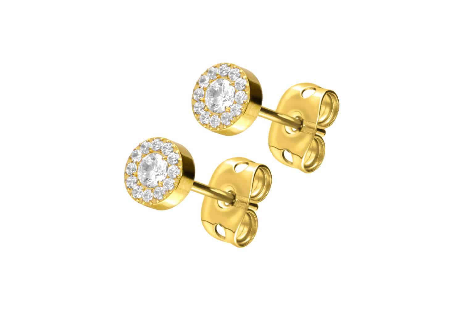 Titanium ear studs CRYSTAL DISC