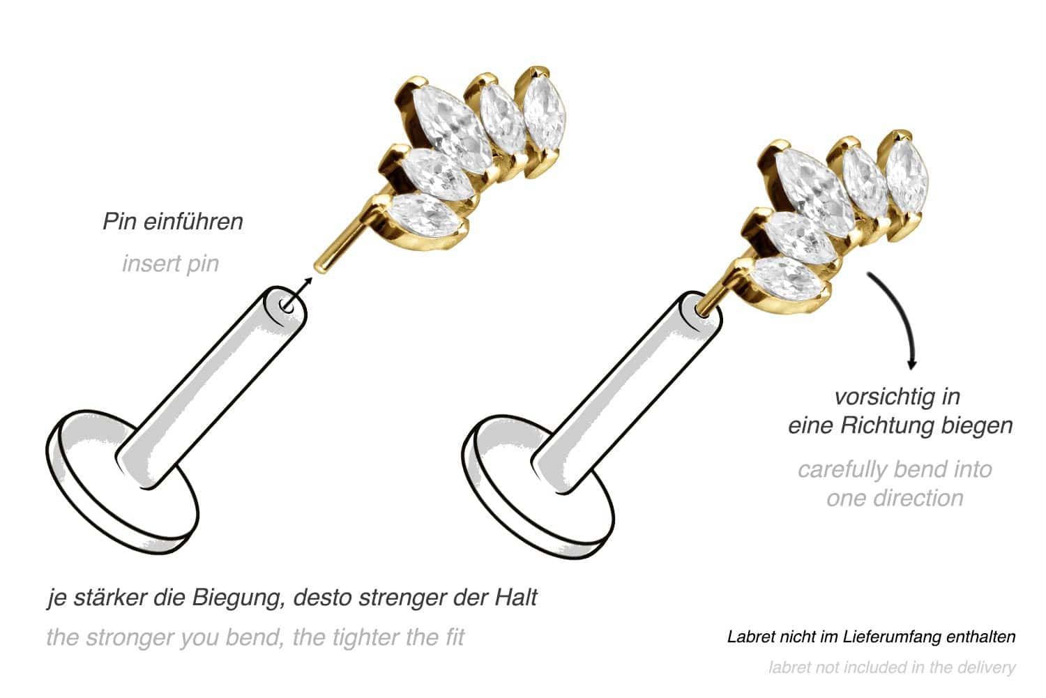 Titanium attachment with push pin LOTUS BLOSSOM