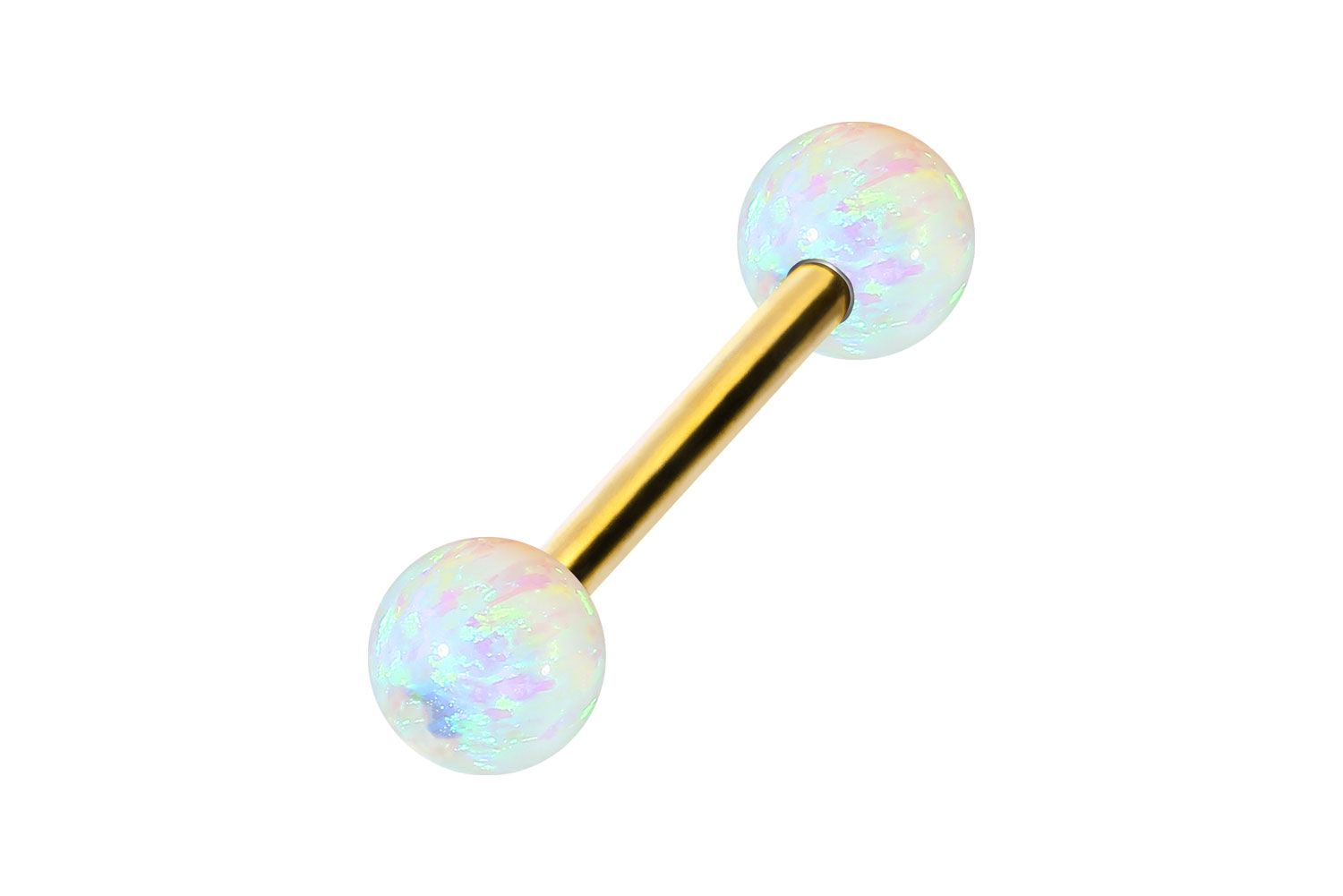 Surgical steel barbell SYNTHETIC OPALS