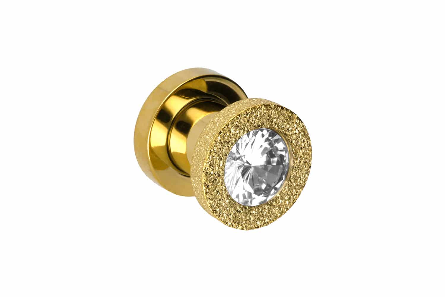 Surgical steel plug BIG CRYSTAL + DIAMOND LOOK ++SALE++