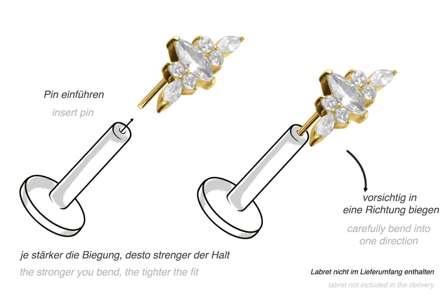 Titanium attachment with push pin DESIGN