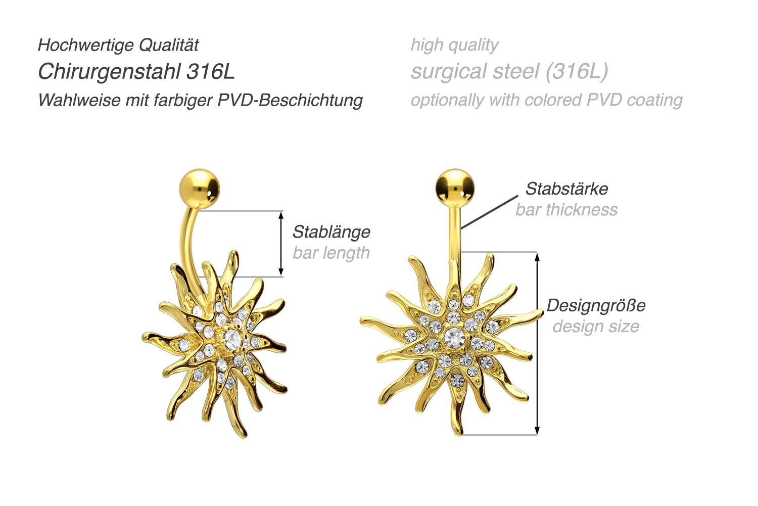 Surgical steel bananabell SUN