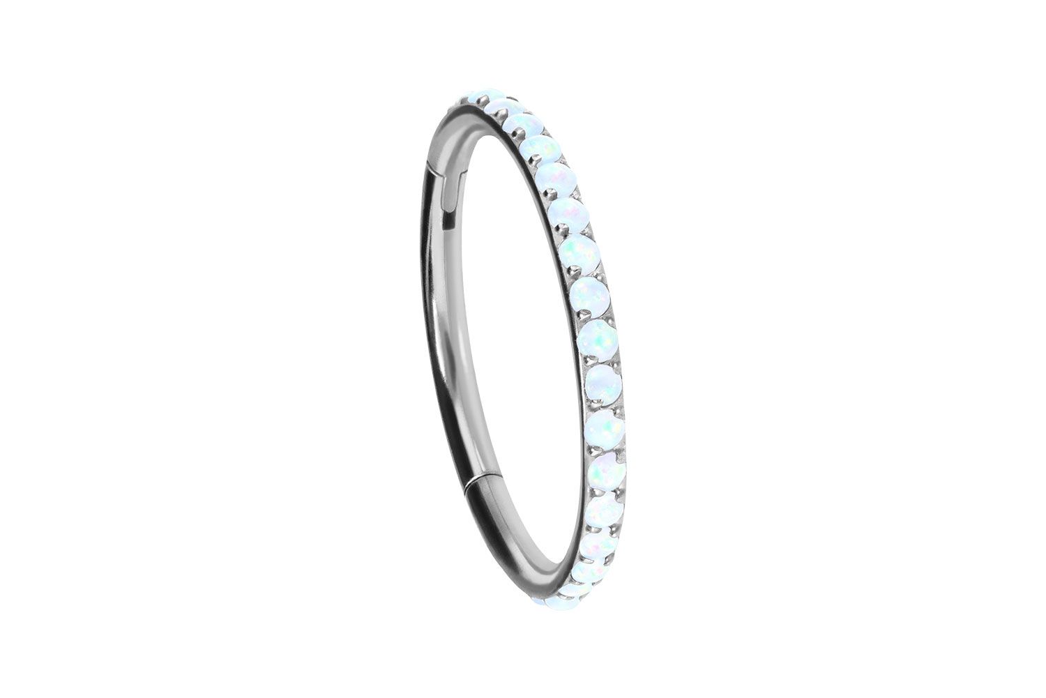 Titanium segment ring clicker SYNTHETIC OPALS