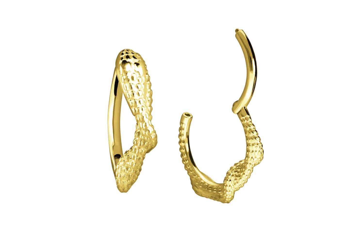 18 carat gold segment ring clicker SNAKE