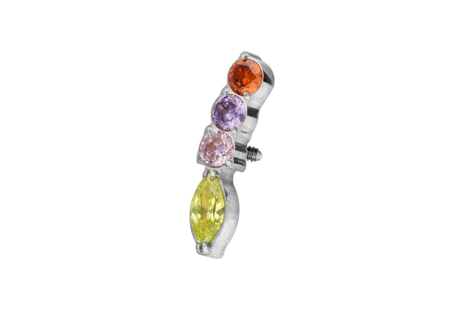 Titanium screw-in attachment with external thread MULTICOLORED CRYSTAL ARCH