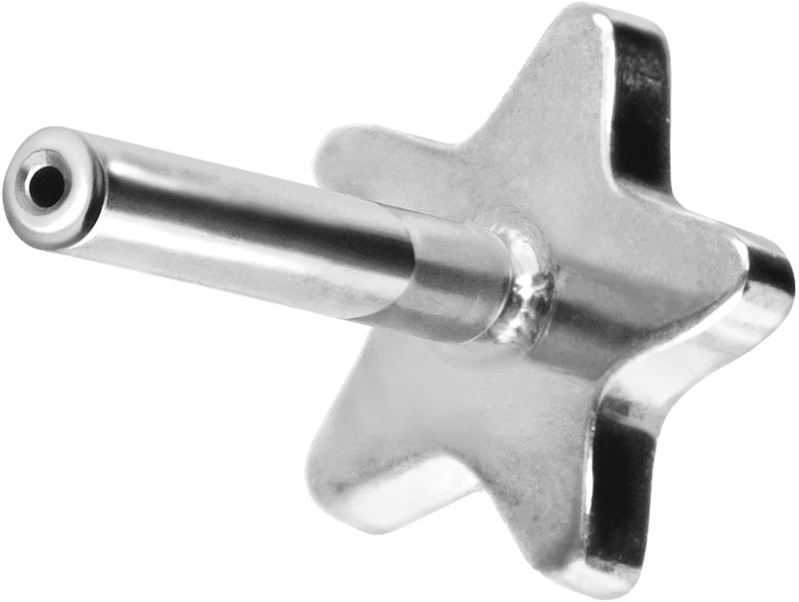 Titanium labret with push fit without ball STAR