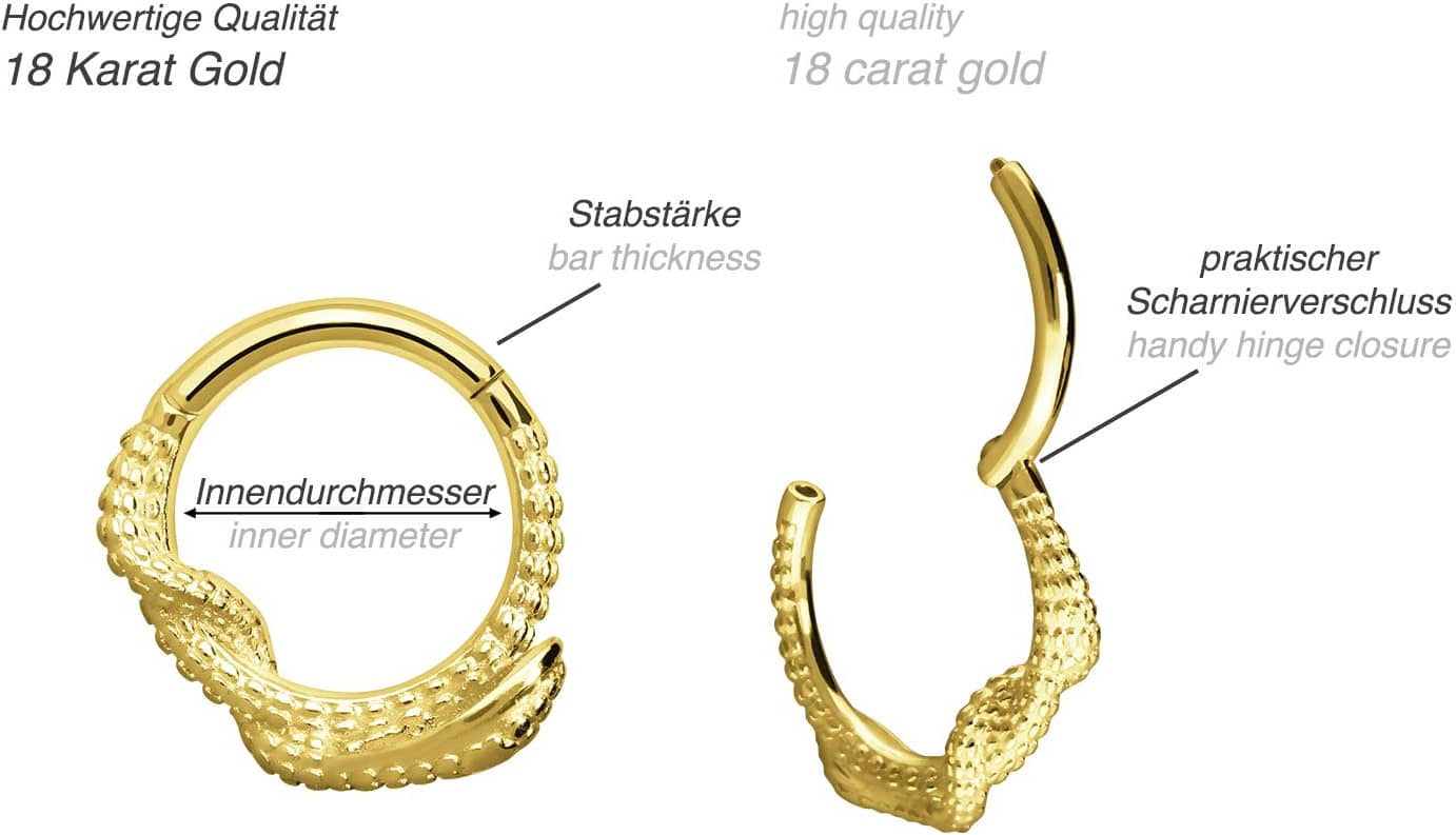 18 carat gold segment ring clicker SNAKE