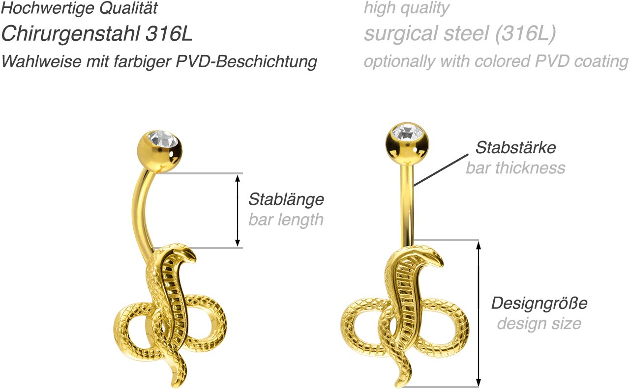 Surgical steel bananabell COBRA