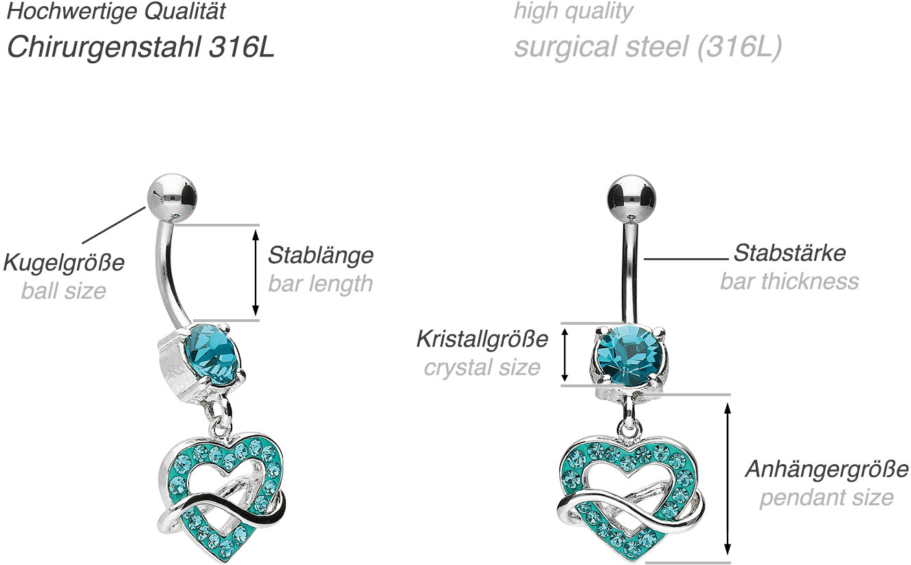 Surgical steel bananabell with brass design HEART + INFINITY ++SALE++