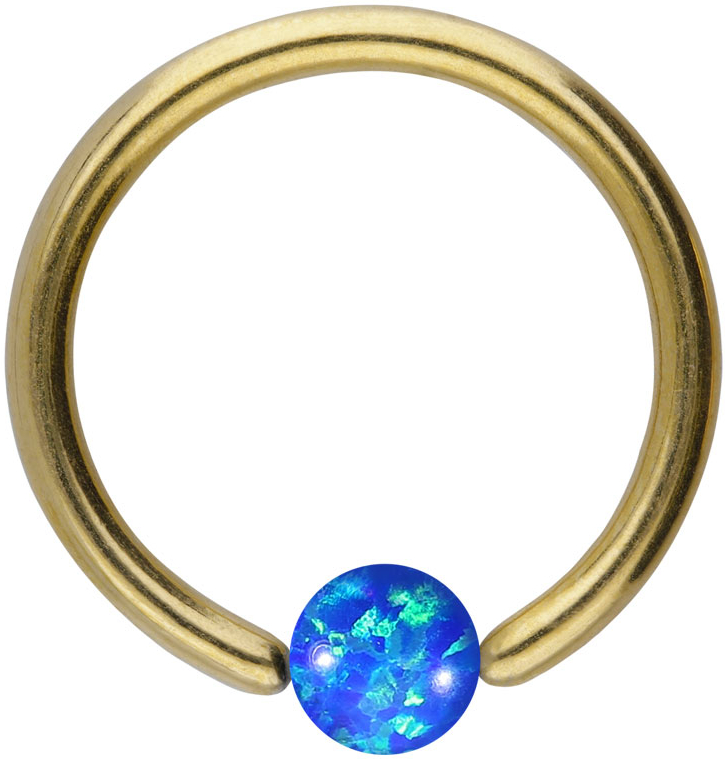 Titanium ball closure ring SYNTHETIC OPAL