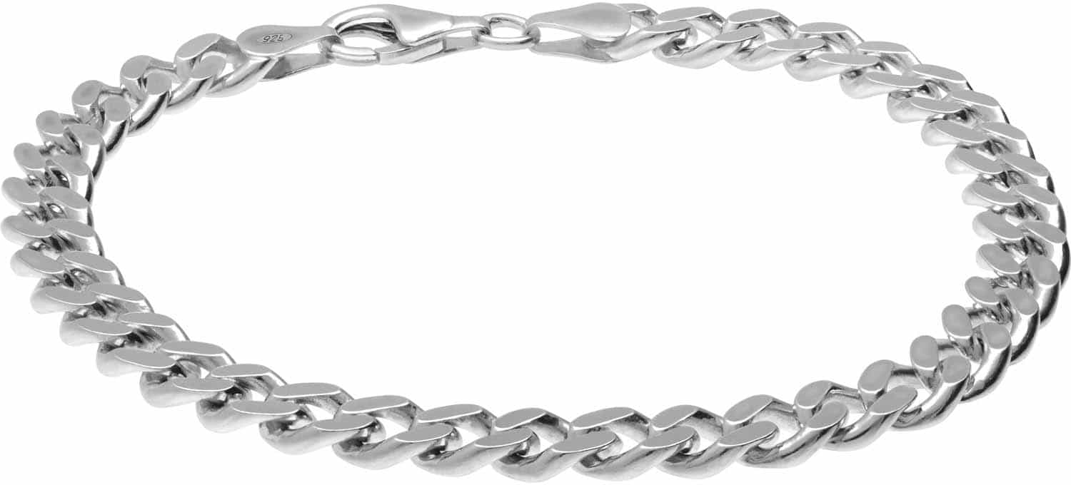 925 Silver curb bracelet rhodium-plated