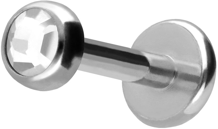 Titanium labret with push fit CRYSTAL DISC