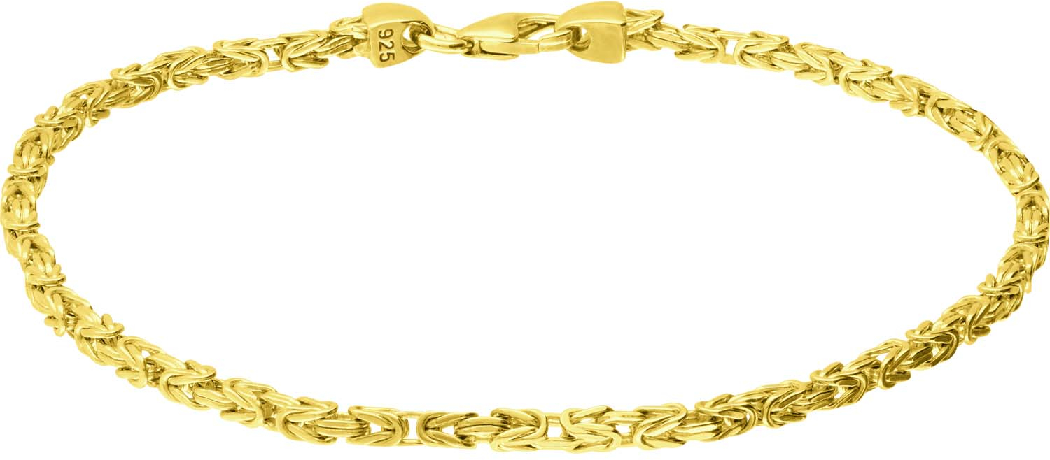 925 silver king bracelet rhodium-plated / gold-plated