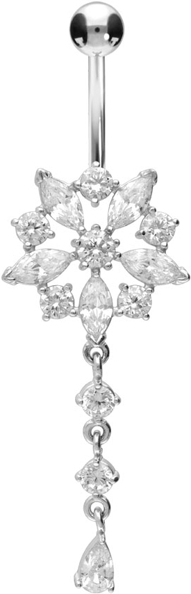 Surgical steel bananabell CRYSTAL FLOWER