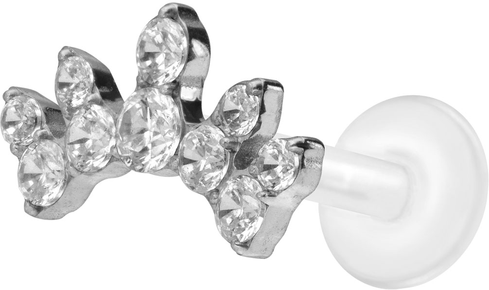 PTFE labret with internal thread + titanium attachment CRYSTAL ARCH