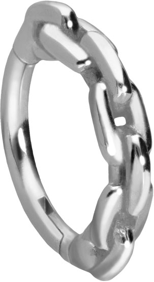 Surgical steel segment ring clicker CHAIN DESIGN