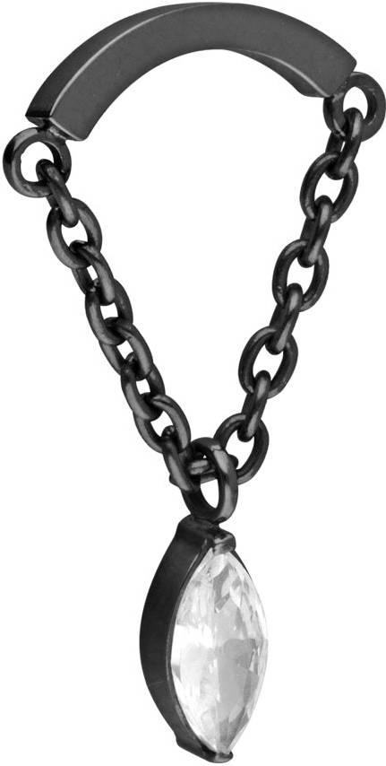 Titanium screw-in attachment with external thread ARCH + CHAIN + CRYSTAL DROP