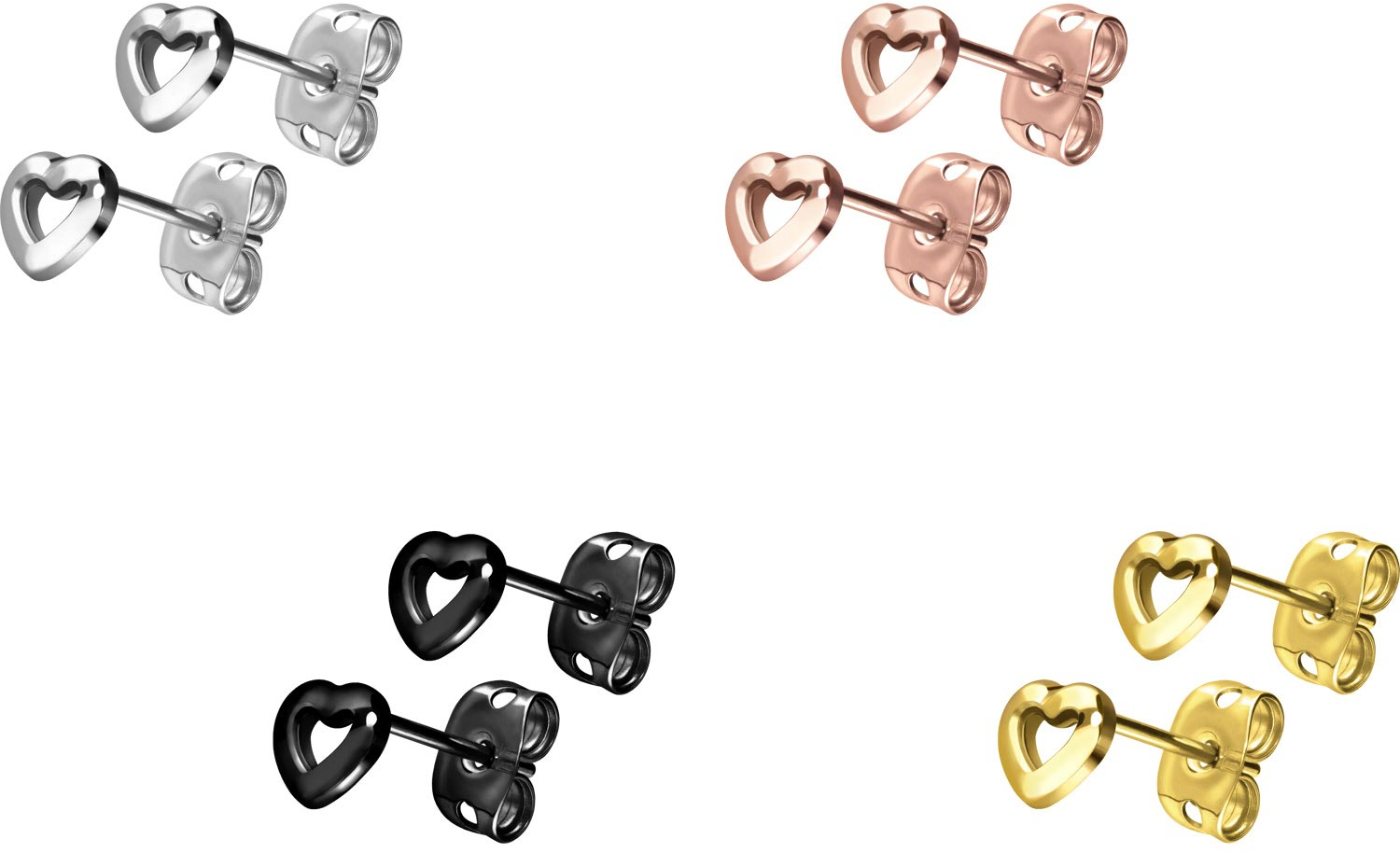 Titanium ear studs HEART