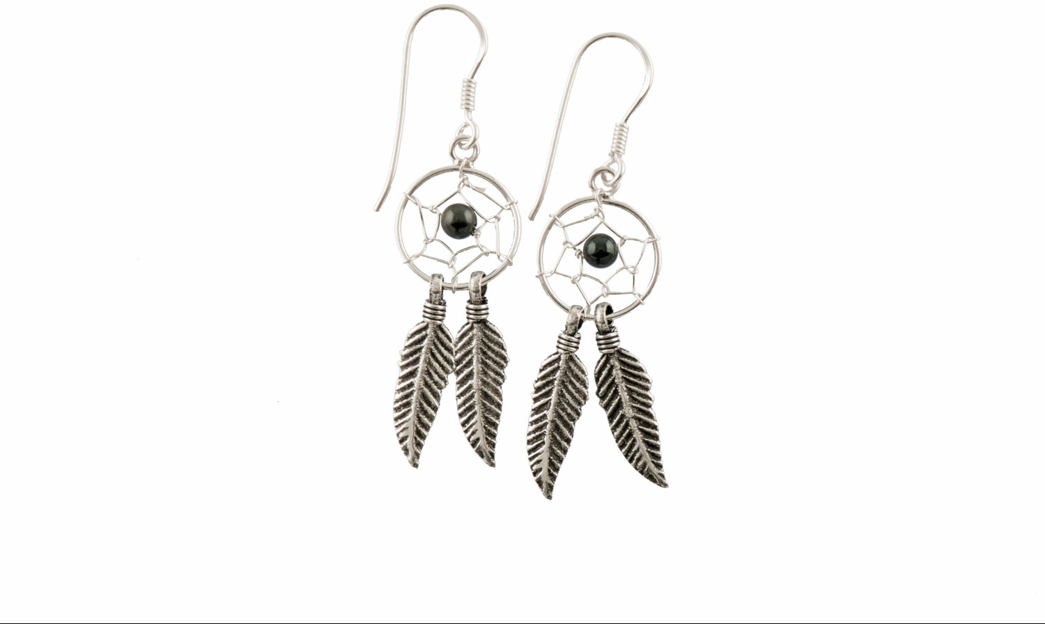 925 silver ear studs DREAMCATCHER + SEMIPRECIOUS STONE