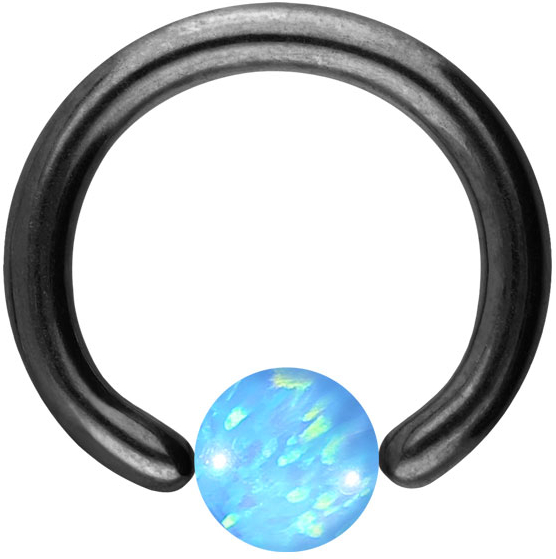 Titanium ball closure ring SYNTHETIC OPAL