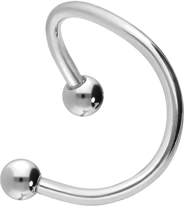 Surgical steel spiral circular barbell