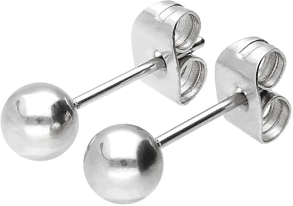 Surgical steel ear studs - highly polished