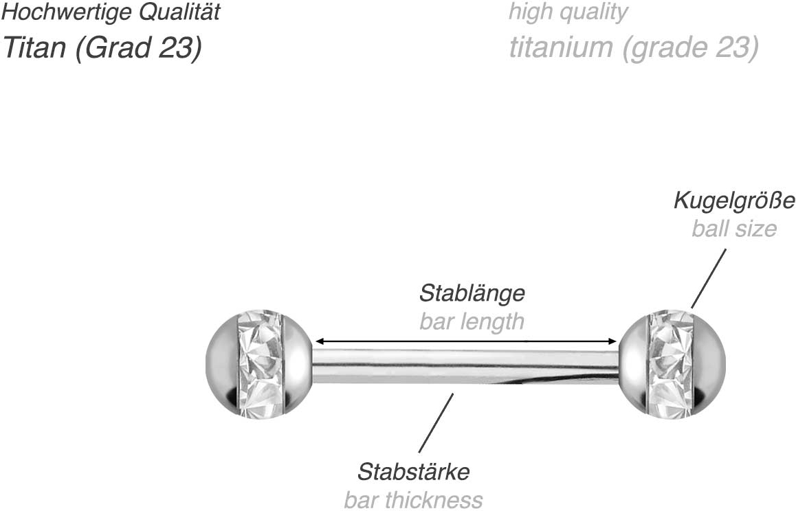 Titanium barbell EPOXY RING BALLS