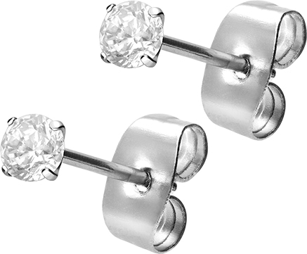 Surgical steel ear studs SETTED CRYSTAL