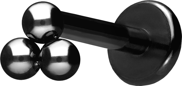 Titanium labret with internal thread 3 BALLS