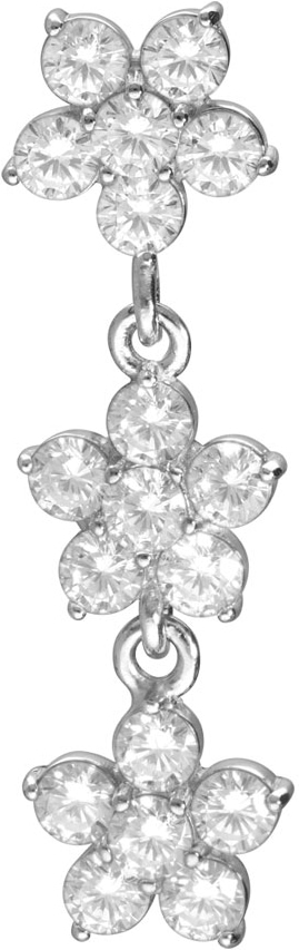 Surgical steel bananabell 3 CRYSTAL FLOWERS