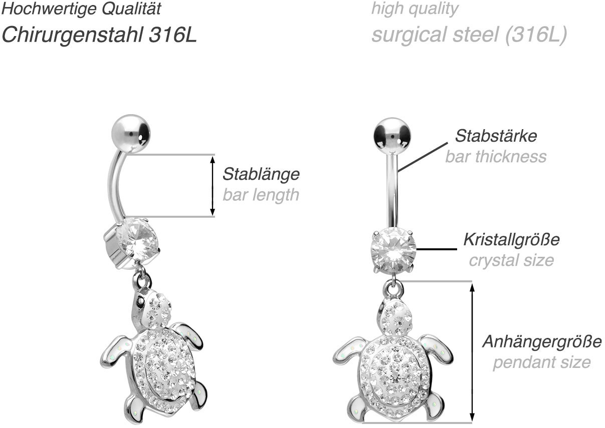 Surgical steel bananabell TURTLE