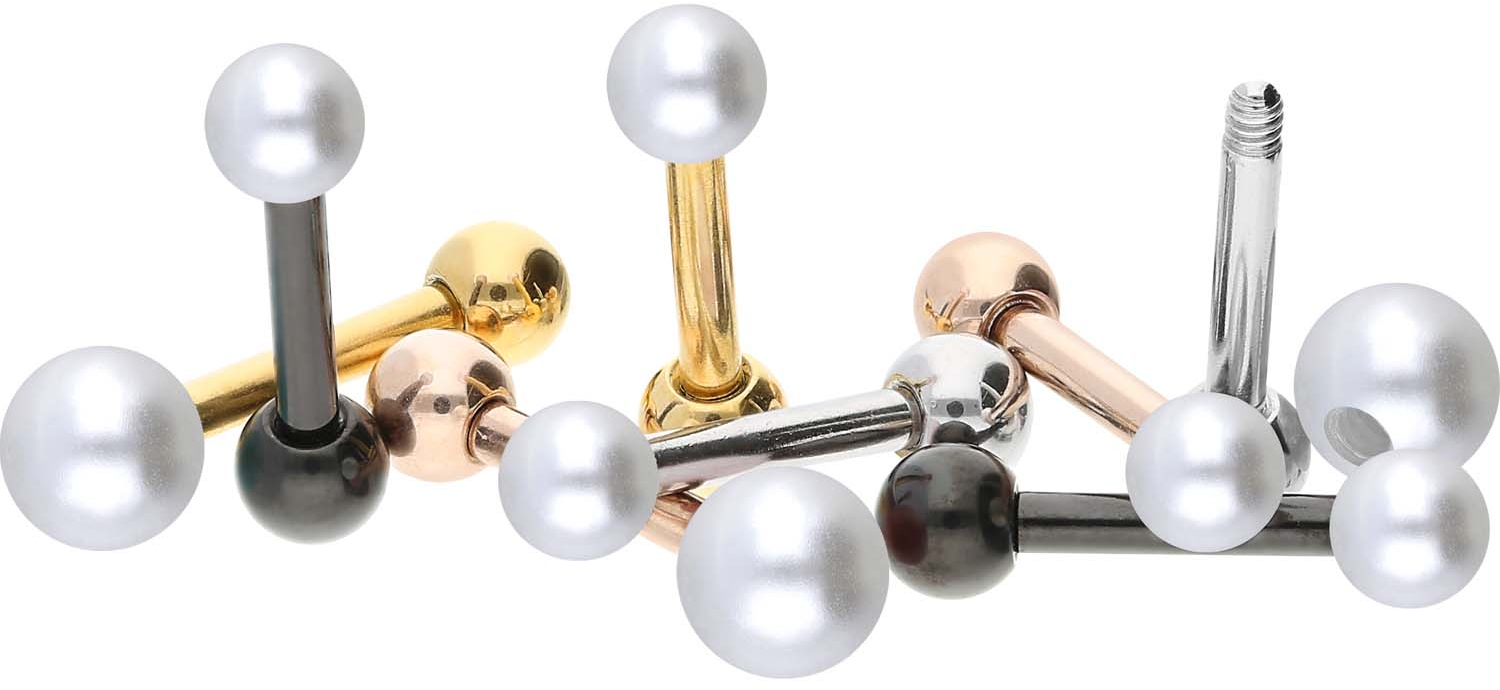 Surgical steel ear piercing SYNTHETIC PEARL