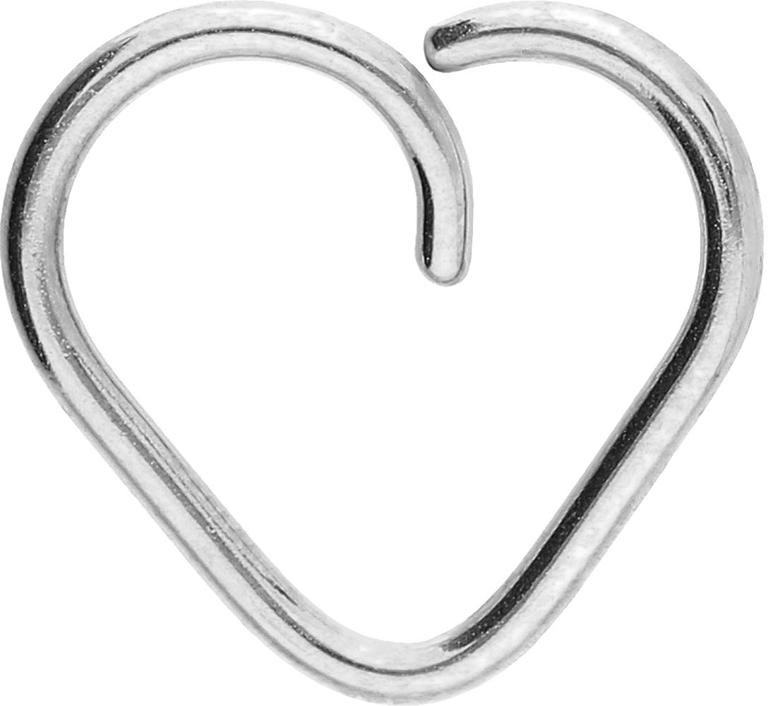 Surgical steel fake ring HEART - bendable ++SALE++