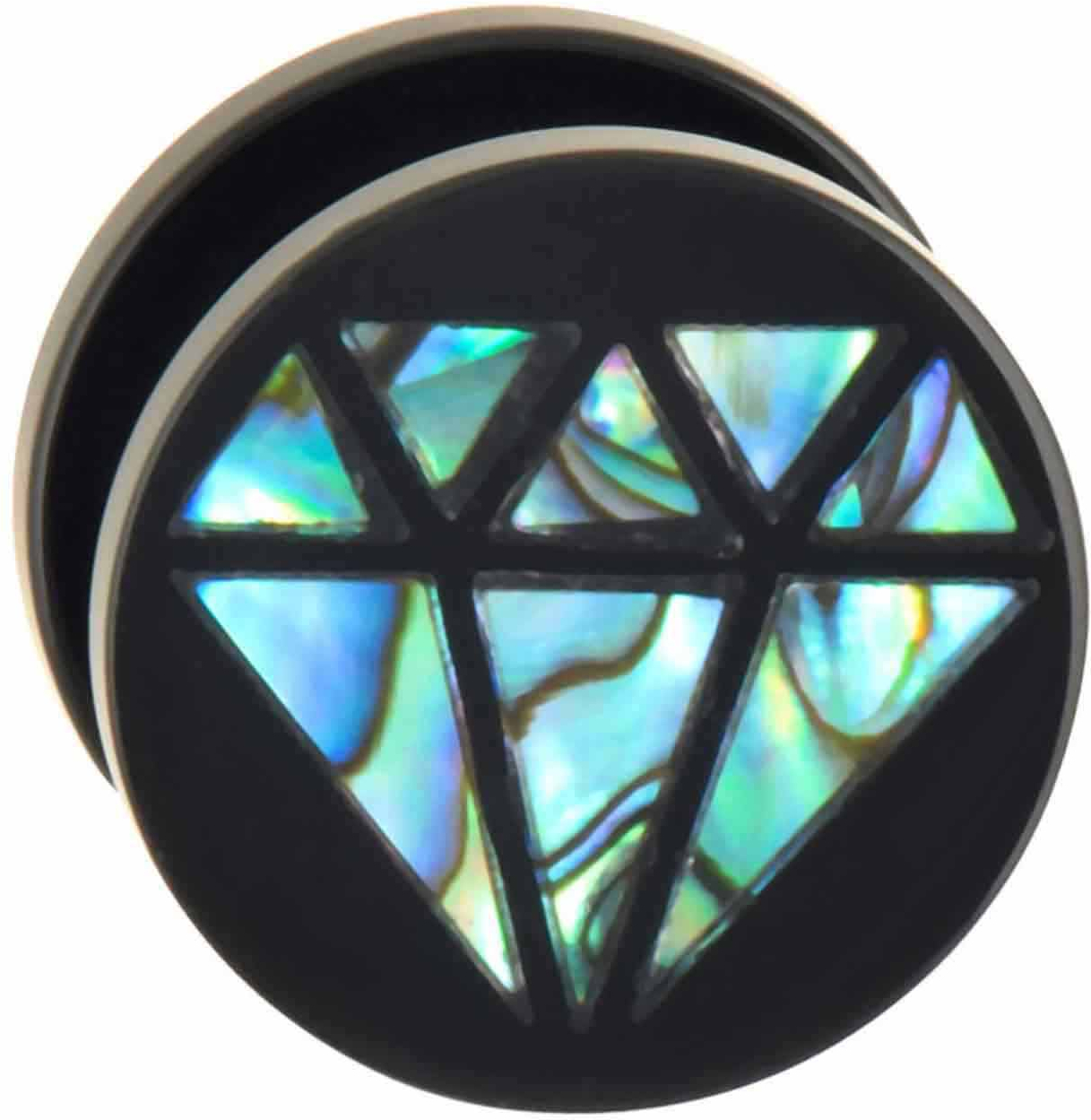 Acrylic plug with abalone shell DIAMOND ++SALE++