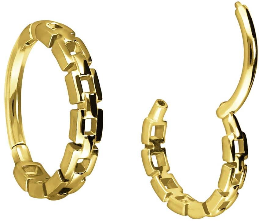 18 carat gold segment ring clicker CHAIN DESIGN